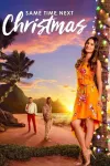 Same Time, Next Christmas movie poster: Lea Michele leans on palm tree with Christmas lights