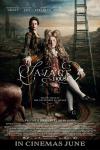 Savage House movie poster: Richard E. Grant on a throne-like chair with Claire Foy standing behind him both in period clothing and ornate hairstyles