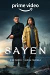 Sayen Movie Poster: 2 people look lost outside, one has a gun