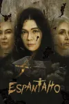 Scarecrow movie poster: Three Filipino women, the center woman has black hair, the other women, left and right, have white hair, above dark farmhouse