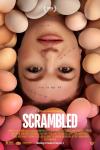 Scrambled Movie Poster: A woman's face is upside down, surrounded by brown chicken eggs
