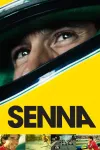 Senna film poster: Close-up of F1 racing driver Ayrton Senna wearing a yellow racing helmet