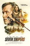 Seven Snipers movie poster: Characters with a rifle and crosshair overlay