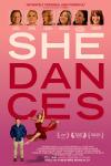 She Dances movie poster: Character pictures across the top of a pink poster with the title and small character pictures below