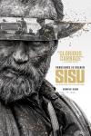 Sisu Movie Poster: Aatami Korpi holds a knife blade up to his forehead; reflected in it is a platoon of Nazi soldiers