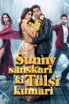 Sunny Sanskari Ki Tulsi Kumari movie poster: Sunny and Tulsi pose together in the front while Ananya and Vikram loom in the background