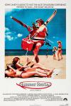 Summer Rental Movie Poster: Man with lots of beach supplies walks by young women sunbathing