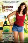 Tamara Drewe movie poster: Gemma Arterton stands in a red top and denim shorts against a countryside backdrop