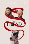 The Friend movie poster: Naomi Watts and Bill Murray's faces are intertwined with a red leash to a big dog, the New York skyline behind them