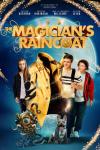 The Magician's Raincoat movie poster: four kids and a magician stand together with surprised looks on their faces 
