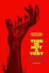 This Is Not a Test Movie Poster: Against a bold red background, five teens walk across the palm of an upstretched hand