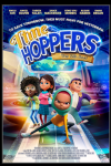 Time Hoppers: The Silk Road movie poster: The kid characters strike a pose, with the glow of the time machine in the background