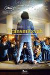 Transmitzvah Movie Poster: Back of young person standing on table as people fit his suit