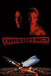 Turbulence movie-poster: Ray Liotta and Lauren Holly in red light above a plane flying over a city at night