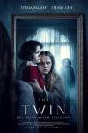 The Twin Movie Poster: Rachel crouches in front of a mirror, holding Elliot; Nathan's eerie reflection lurking behind them