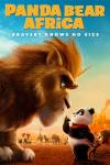 Panda Bear in Africa movie poster: a large lion looks down on a panda bear