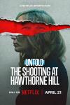 Untold: The Shooting at Hawthorne Hill movie poster: profile of Lauren Kanarek, Michael Barisone's eyes inserted in red