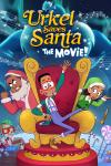  Urkel Saves Santa movie poster: a boy in glasses sits in a Santa chair while smiling, an annoyed looking mall Santa and elf stand behind him.