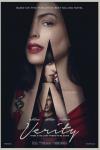 Verity movie poster: Two women and one man within increasingly smaller triangles