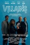 Villains Incorporated Movie Poster: Three men stand confidently around a woman holding a futuristic gun