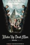 Wake Up Dead Man: A Knives Out Mystery poster: Benoit Blanc (Daniel Craig) looks into an open grave surrounded by suspects, a church behind them