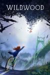 Wildwood Movie Poster: A girl on a bike reaches toward a falling bird near a green bridge