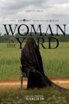 The Woman in the Yard Movie Poster: A woman covered by a black scarf sits in a chair on a lawn