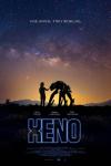 Xeno movie poster: A teen girl pets the nose of a four-legged alien in a field underneath a starry sky