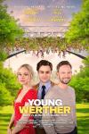 Young Werther movie poster: Allison Pill, Douglas Booth, and Patrick J. Adams stand together with a cityscape and trellised bridge behind them