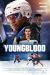 Youngblood movie poster: Main cast members are featured against a background showing a hockey ring