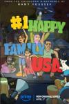 #1 Happy Family USA TV Poster: A family stands on the sidewalk as a police helicopter with a searchlight hover above.