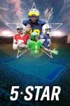 5 Star TV show poster: 5 NCAA football players burst from the sky in front of a glowing stadium.