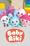Baby Riki poster: Five colorful animated baby animal characters with the show's logo below.