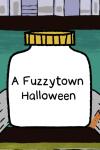 A Fuzzytown Halloween TV: The hands of Carl, The Collector hold a white pot with a yellow lid that says "A Fuzzytown Halloween"