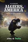 Algiers America: The Relentless Pursuit: Silhouette of a football player crouched, holding a football on the field with stadium lights on.