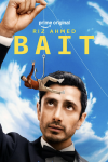 Bait TV show poster: Riz Ahmed against the sky holding a string and hook holding smaller image of him