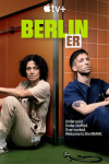 Berlin ER TV show poster: two doctors, a White man and a darker-skinned woman crouch against a wall looking exhausted. They wear scrubs.