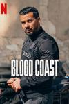 Blood Coast TV show poster: a stern-looking man stares at the camera