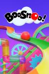 BooSnoo TV show poster: GCI image of a red ball traveling along a colorful pathway amongst wheel and sprockets.