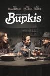 Bupkis TV show poster: Pete, Amy, and Joe sit together at a table, laughing, with glass of wine. The word "Bupkis" appears in white above them against a black background. 