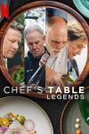 Chef's Table: Legends TV show poster: Pictures of four world-renowned chefs served on a plate
