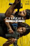 Citadel: Honey Bunny TV Poster- Varun Dhawan and Samantha Ruth Prabhu stand side by side while aiming machine guns.