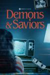 Demon and Saviors TV Show Poster:  A girl sits in front of a T.V. playing static and a cracked family.