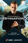 Destination X TV show poster:  Jeffrey Dean Morgan in black stands in front of X.
