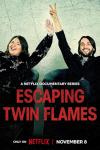 Escaping Twin Flames TV show Poster: Jeff and Shaleia divine pose with their hands raised in the air.