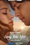 Every Year After TV show poster: Percy's and Sam's faces are shown in closeup, close together, pre-kiss; we see Barry's Bay behind them