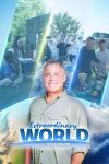 "Extraordinary World with Jeff Corwin" printed over a white, middle aged man in a khaki shirt smiling and standing in front of a blue tinted Earth