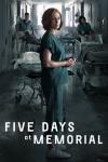 Five Days at Memorial TV show: Poster image shows distressed-looking medical worker is surrounded by gurneys