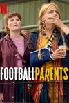 Football Parents TV show poster: Two middle-aged White women in casual clothes look off-camera at something. 