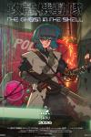 The Ghost in the Shell TV show poster: An armed woman with cybernetic limbs stands in a neon-lit futuristic city.